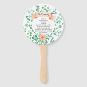 Éventail Élégant Eucalyptus Peach Programme Floral (Dos)