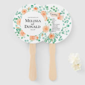 Éventail Élégant Eucalyptus Peach Programme Floral (Devant et derrière)