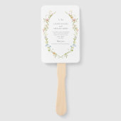 Éventail Élégant Fleur sauvage Monogram Garden Wedding Prog (Devant)