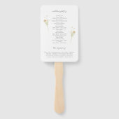 Éventail Élégant Fleur sauvage Monogram Garden Wedding Prog (Dos)