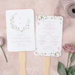 Éventail Élégant Fleur sauvage Rustic Boho Wedding Programm<br><div class="desc">Elégante délicate aquarelle fleur sauvage cadres de couronnes couple monogramme, avec personnalisation vos propres détails de l'événement. Palettes pastel de rose pâle, blanc cassé, beige, bleu poussiéreux, rose poussiéreux, verdure botanique, sobre et romantique. Des programmes de mariage floraux pour mariage rustique moderne, mariage de jardin de campagne et mariage boho...</div>