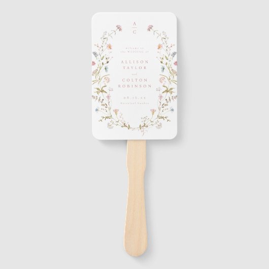 Éventail Élégant Fleur sauvage Rustic Boho Wedding Programm (Devant)