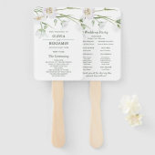 Éventail Élégant floral blanc | Programme de ventilateur Ma (Devant et derrière)