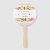 Éventail Élégant Floral Mr & Mrs Mariage | Ventilateurs (Dos)