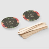 Éventail Élégant Floral Mr & Mrs Mariage | Ventilateurs (Non-assemblé)