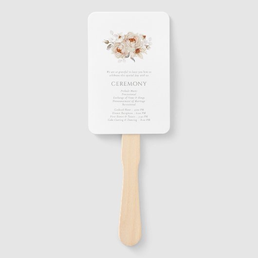 Éventail Elegant Floral Wedding Program (Devant)