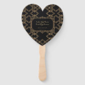 Éventail Elégant Gold Black Great Gatsby 1920 Mariage (Dos)