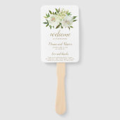 Éventail Élégant Gold Blanc Floral Moderne Mariage Programm (Devant)