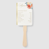 Éventail Élégant Gold Blush Floral Script Wedding Programme (Devant)