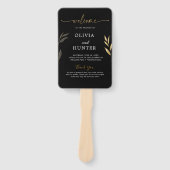 Éventail Élégant Gold Calligraphy Programme de mariage (Devant)