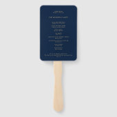 Éventail Elégant Gold Navy Blue Nous faisons Mariage Progra (Dos)