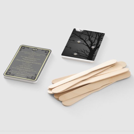 Éventail Élégant Goth Dark Mariage forestier enchanté (Non-assemblé)