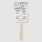 Éventail Elégant gris aquarelle rose Roses (Dos)