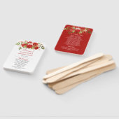 Éventail Elégant hiver Roses rouges et Mariage verdoyant | (Non-assemblé)