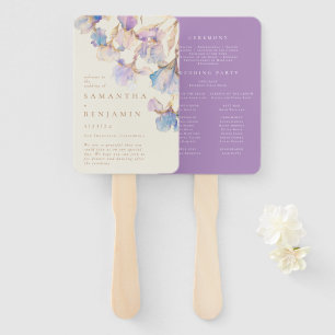 Éventail Élégant Iris Floral Wedding Programme