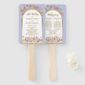 Éventail Élégant Lavender Gold Fleur sauvage Wedding Progra (Devant et derrière)