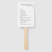 Éventail Élégant Magenta minimaliste programme de mariage d (Dos)