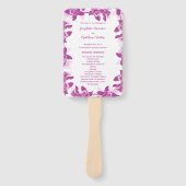 Éventail Élégant Magenta Orchid Programmes de cérémonie Mar (Devant)