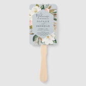 Éventail Élégant Magnolia Blue Grey Programme de mariage ve (Devant)