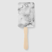 Éventail Elégant marbre d'aquarelle noir et blanc (Dos)