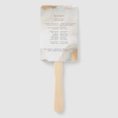 Éventail Elégant Mariage Abstrait Aquarelle Or (Dos)