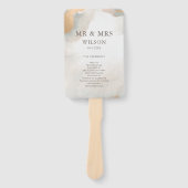 Éventail Elégant Mariage Abstrait Aquarelle Or (Devant)