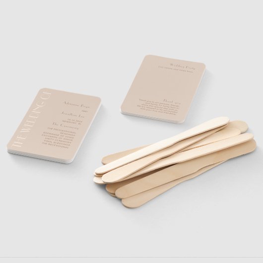 Éventail Élégant Mariage beige (Non-assemblé)