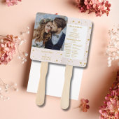 Éventail Élégant Mariage céleste rose et or