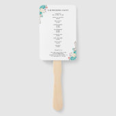 Éventail Élégant Mariage de fleurs bleues (Dos)