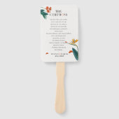 Éventail Élégant Mariage de Fleurs Tropicales (Devant)