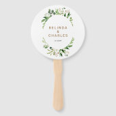 Éventail Elégant Mariage de verdure feuille Eucalyptus (Devant)