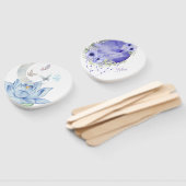 Éventail Élégant Mariage Floral Fans Main - Mr & Mrs Set (Non-assemblé)