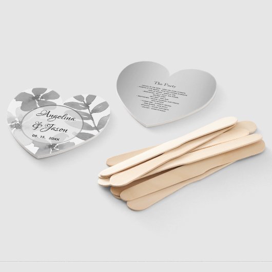 Éventail Élégant Mariage gris (Non-assemblé)