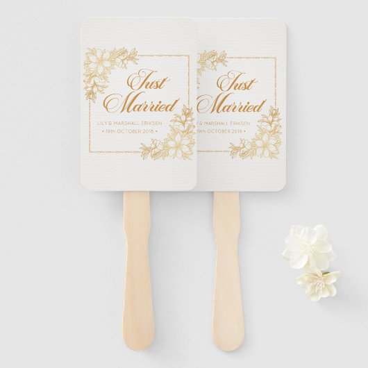 Éventail Élégant Mariage marié | Ventilateurs (Devant et derrière)