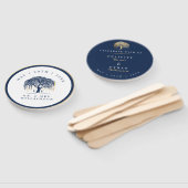 Éventail Élégant Mariage moderne Willow Tree Marine Blue Go (Non-assemblé)