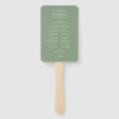 Éventail Élégant Mariage Programme de Cérémonie Moderne Ver (Dos)