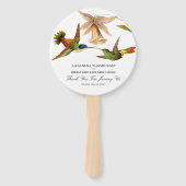 Éventail Élégant Mariage Vintage d'aquarelle de colibri (Devant)