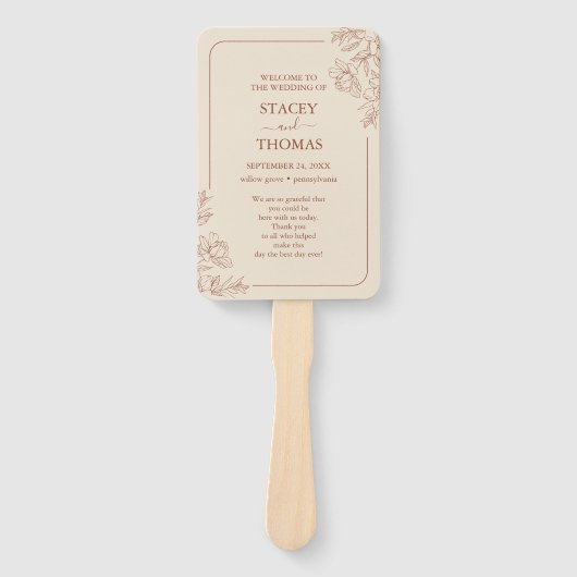 Éventail Élégant Mariage Whimsical Terracotta Ensemble de v (Devant)