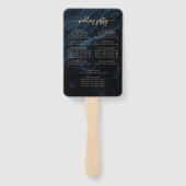 Éventail Élégant Marine Blue Floral Agate Programme de mari (Dos)