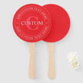 Éventail Élégant Modèle de texte circulaire modifiable roug (Devant et derrière)