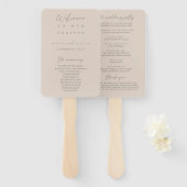 Éventail Élégant Moderne Blush Rose Programme de mariage Ve (Devant et derrière)