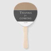 Éventail Élégant moderne gris beige Mariage (Dos)