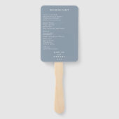 Éventail Élégant Monogram Crest Dusty Blue Wedding Programm (Dos)