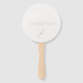 Éventail Élégant Monogramme de Mariage Photo Rose Script (Devant)