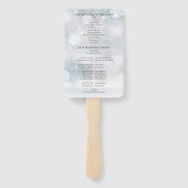 Éventail Élégant Monogramme Programme de mariage hivernal (Dos)