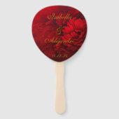 Éventail Élégant Moody Bourgogne Rouge Floral Mariage (Devant)