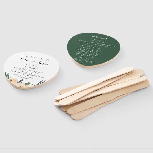 Éventail Elégant Neutral Aquarelle Floral Wedding Programme (Non-assemblé)