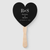 Éventail Élégant noir & blanc Chic moderne Mariage Monogram (Dos)