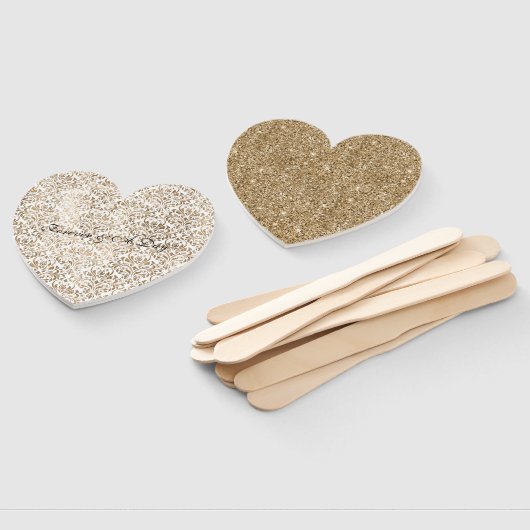 Éventail Elégant or blanc Chic Damask (Non-assemblé)