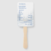 Éventail Elégant paysage Snowy Winter Wedding Programme (Dos)